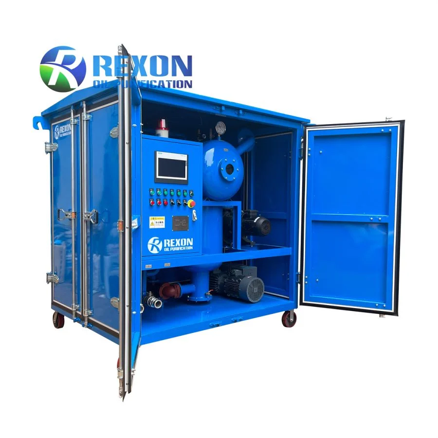 Máy lọc dầu máy biến áp chân không hai cấp vỏ mái che Rexon