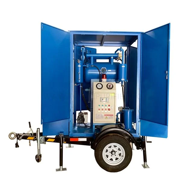 Máy lọc dầu máy biến áp chân không di động gắn rơ-moóc TOP