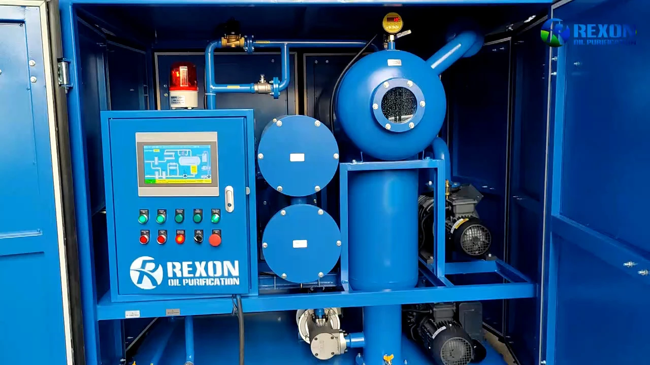Máy lọc dầu tái sinh dầu máy biến áp chân không cao hai cấp Rexon ZYD-I-100